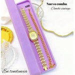 Combo reloj y pulsera rodio incluye la caja rosada