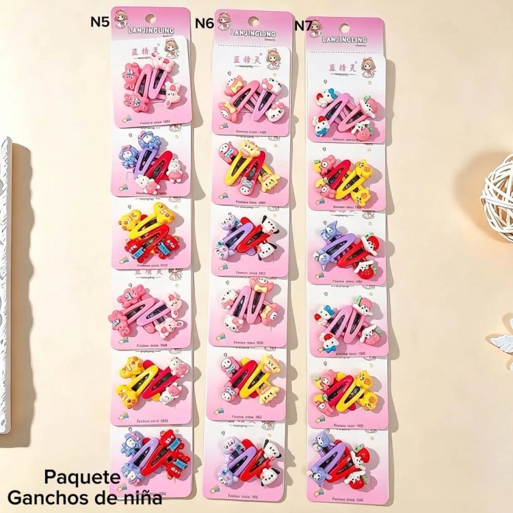 #4paquete gancho de nina hay de 5-6-10 pares sales todos igual precios(clip foto entre ver mas modelos) #4paquete gancho de nina hay de 5-6-10 pares sales todos igual precios(clip foto entre ver mas modelos)