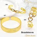#0 pulsera rigida elegante en acero 
