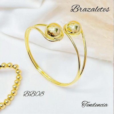 pulsera rigida lujo bano 18k
